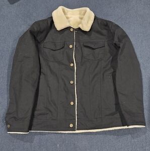Men's Black Jacket with Cream Collar